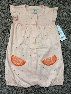 Carter's Peach and Orange Polka Dot Baby One-Piece